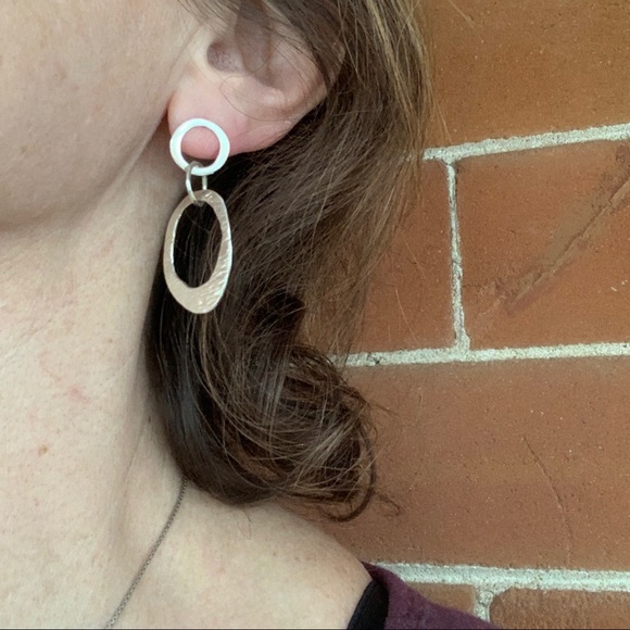 Retired & Rare SILPADA Sterling Silver oval disc post Earrings - Picture 5 of 5